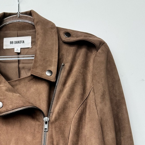 BB Dakota Women's Not Your Baby Heavy Faux Suede Moto Jacket, Size L - Picture 2 of 9
